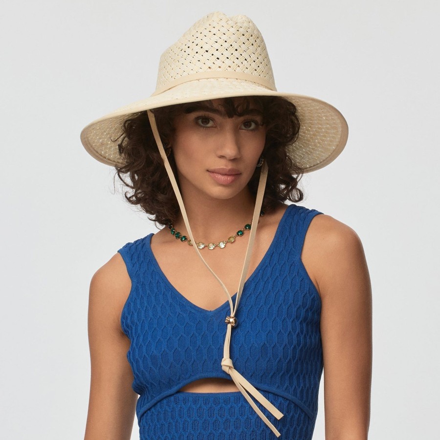 Hats Lele Sadoughi | White Washed Straw Checkered Hat ~ Warmhatwinter